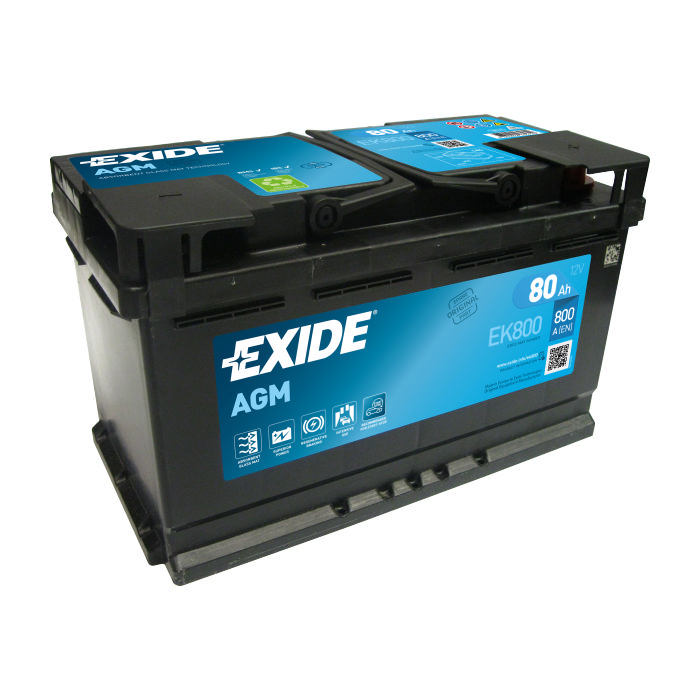 Аккумулятор EXIDE Start-Stop AGM 80Ah 800А обр.п 315x175x190 EK800