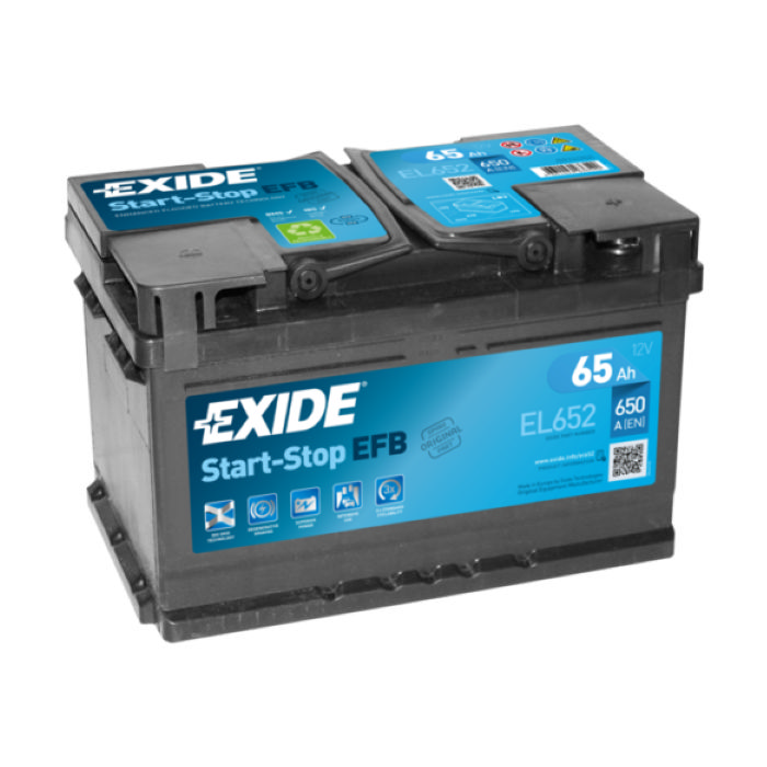 Аккумулятор EXIDE Start-Stop AGM 65Ah 650А обр.п 278x175x175 EL652