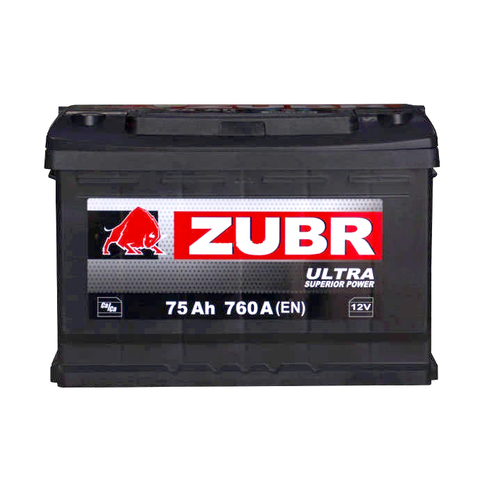 Аккумулятор ZUBR Ultra 75Ah 760А обр.п 278x175x190 ZUBR75R